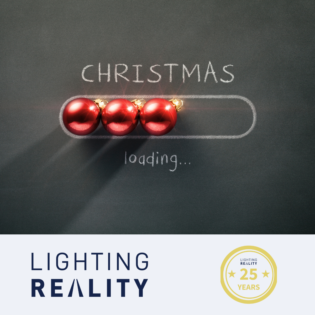 Christmas baubles depicting software loading symbol